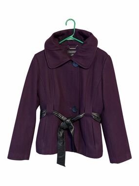 1 Madison Purple Wool Blend Belted Jacket